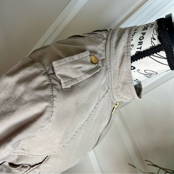 Anthro Daughters of the Liberation Fly Me Away Anorak Bomber Jacket Tan Sz M - Picture 9 of 16